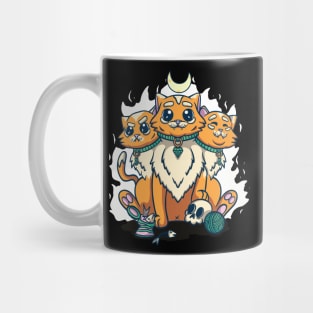 Kawaii Pastel Goth Cute Creepy 3 Headed Cat Mug